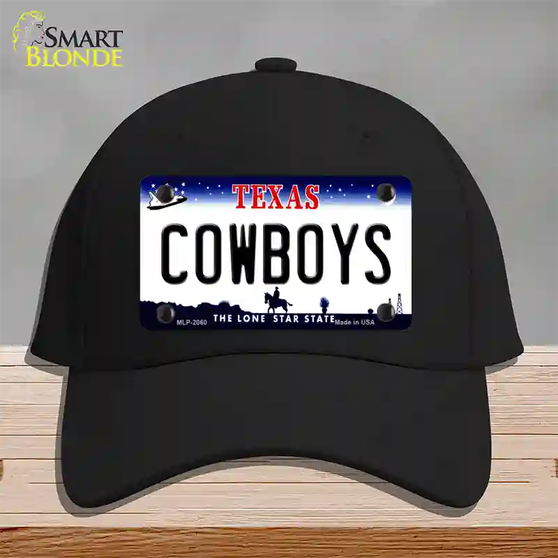 Cowboys Texas State Novelty License Plate Hat Cotton / Black