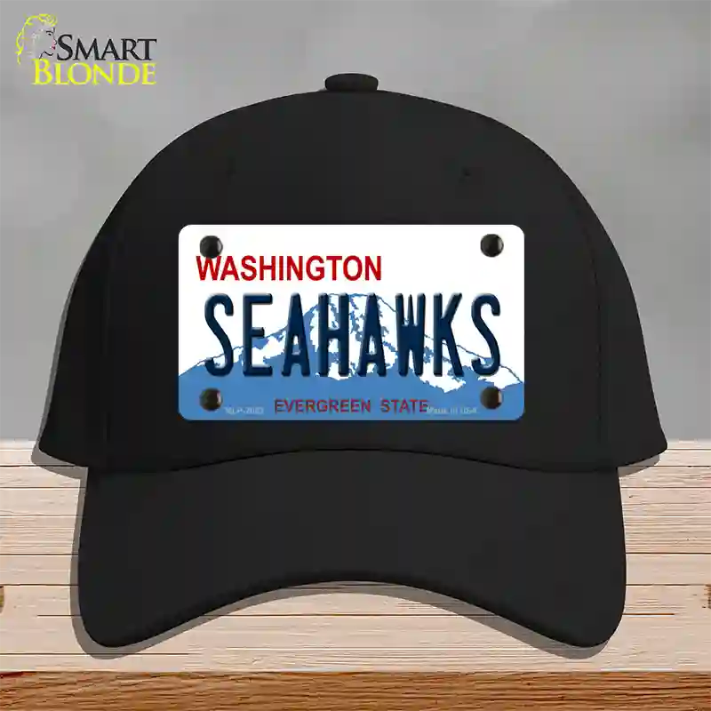 Seahawks Washington State Novelty License Plate Hat Cotton / Black