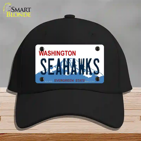 Seahawks Washington State Novelty License Plate Hat Cotton / Black