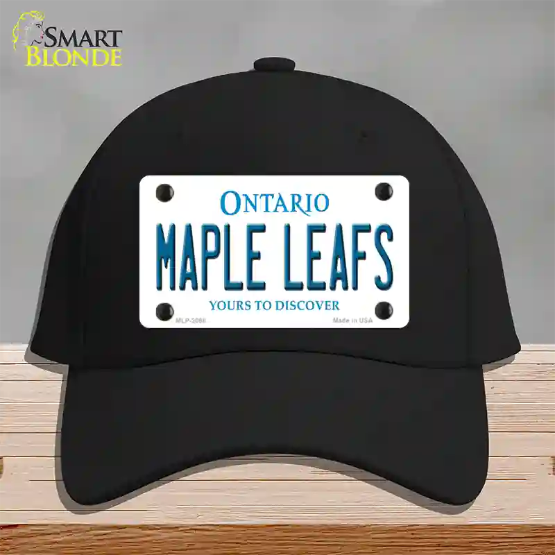 Maple Leafs Ontario Canada Province Novelty License Plate Hat Cotton / Black