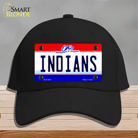 Indians Ohio State Novelty License Plate Hat Cotton / Black