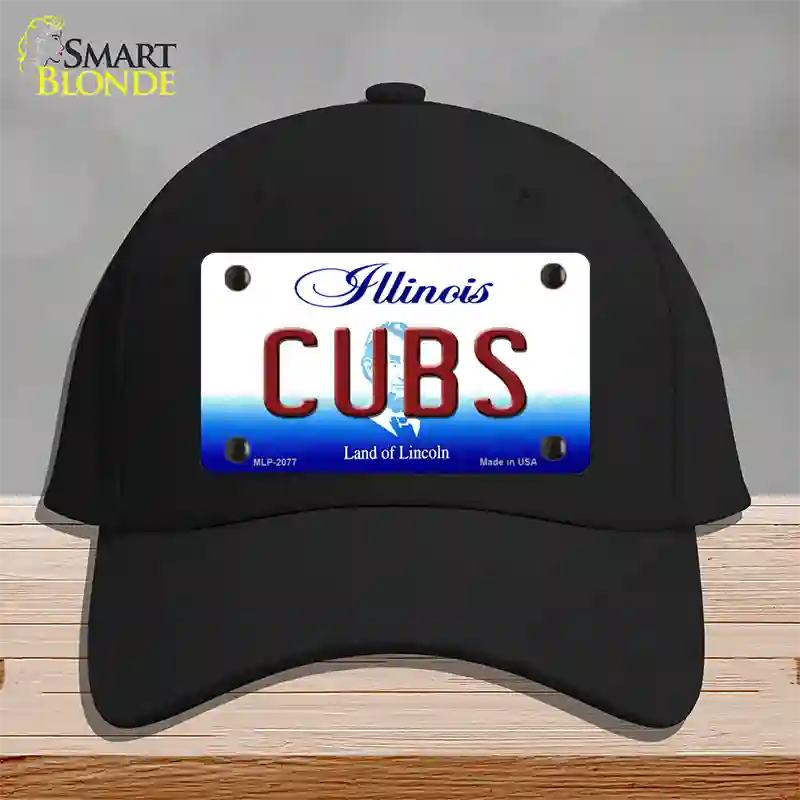 Cubs Chicago Illinois State Novelty License Plate Hat Cotton / Black