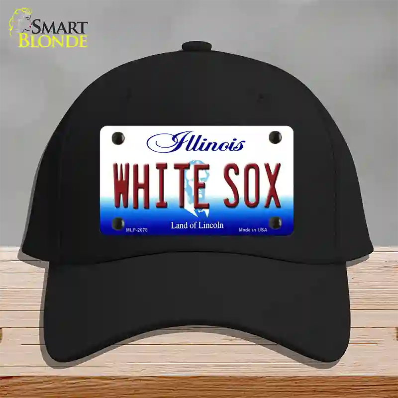 Whitesox Illinois State Novelty License Plate Hat Cotton / Black