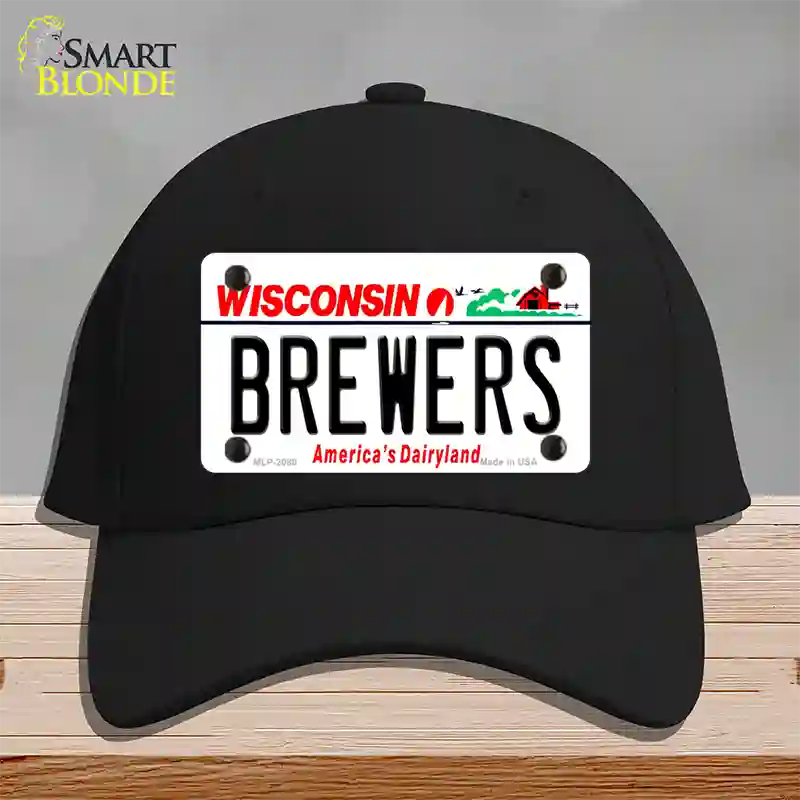 Brewers Wisconsin State Novelty License Plate Hat Cotton / Black