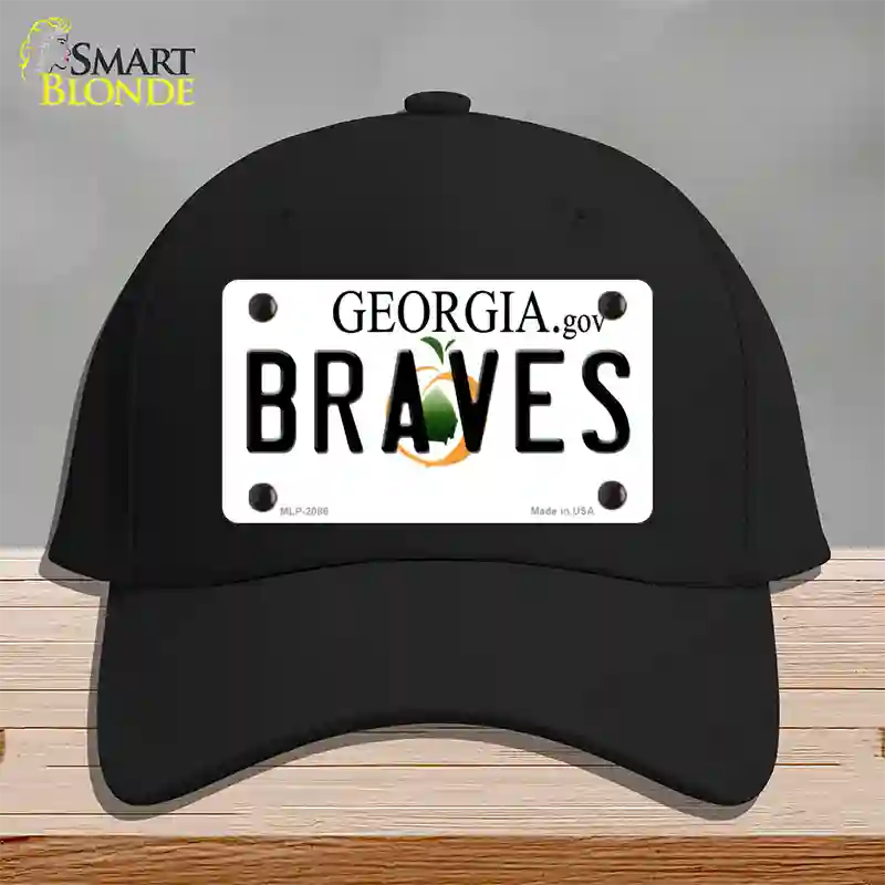 Braves Georgia State Novelty License Plate Hat Cotton / Black