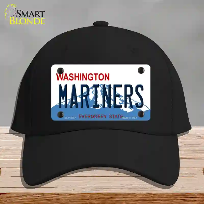 Mariners Washington State Novelty License Plate Hat Cotton / Black