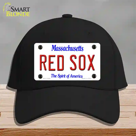 Red Sox Massachusetts State Novelty License Plate Hat Cotton / Black