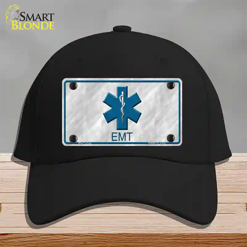 EMT Novelty License Plate Hat Cotton / Black