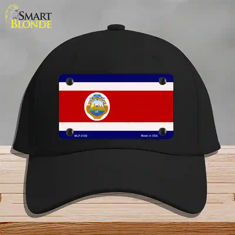 Costa Rica Flag Novelty License Plate Hat Cotton / Black