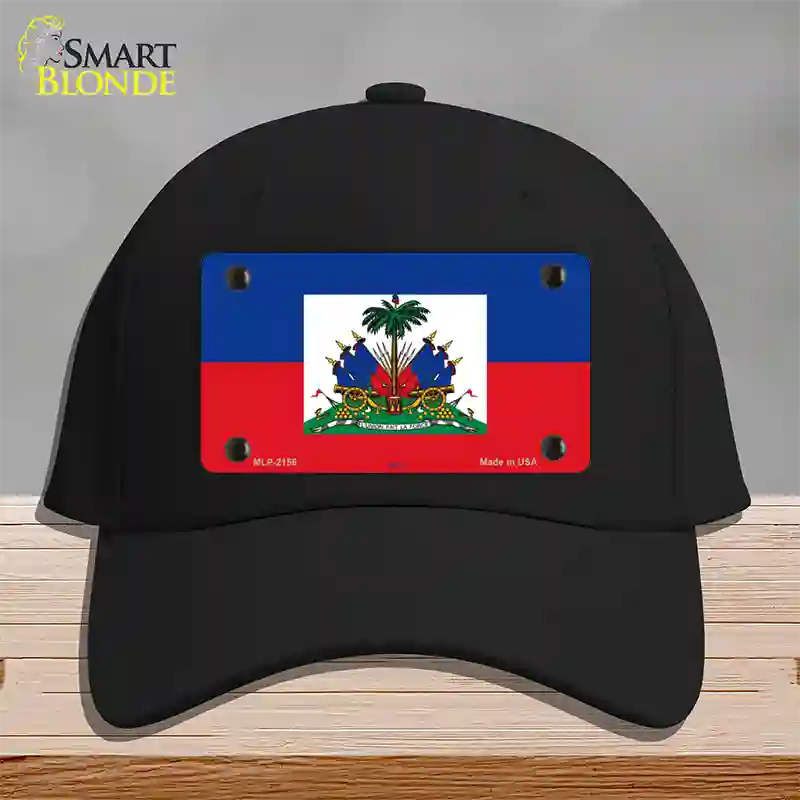 Haiti Flag Novelty License Plate Hat Cotton / Black