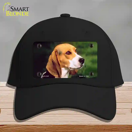 Beagle Dog Novelty License Plate Hat Cotton / Black