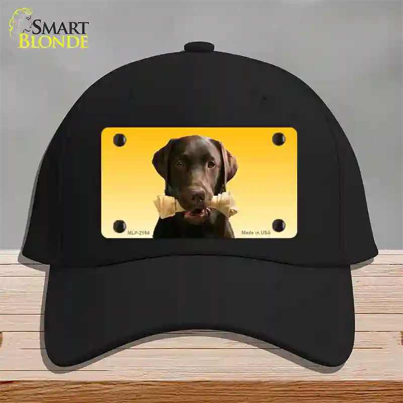 Chocolate Labrador Retriever Dog Novelty License Plate Hat Cotton / Black