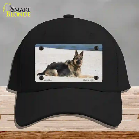 German Shepherd Dog Novelty License Plate Hat Cotton / Black