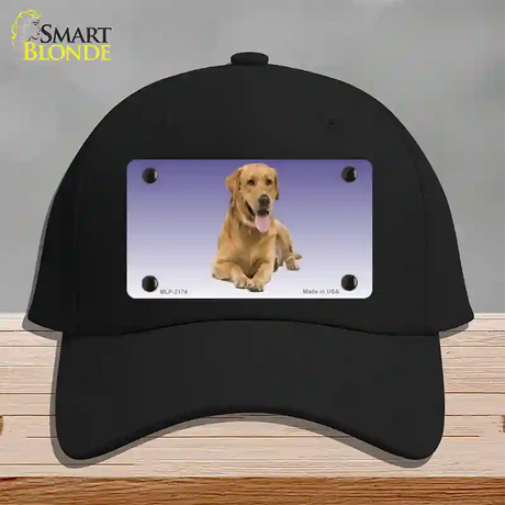 Yellow Labrador Retriever Dog Novelty License Plate Hat Cotton / Black