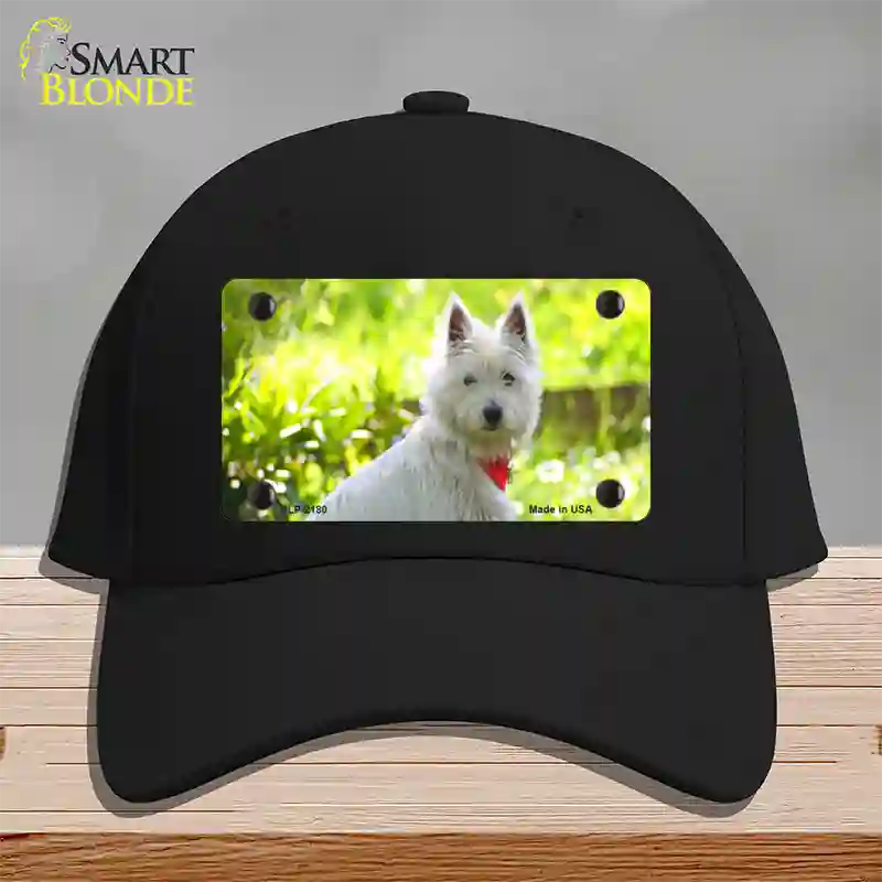 West Highland Dog Terrier Novelty License Plate Hat Cotton / Black