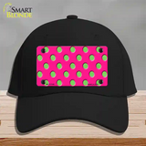 Lime Green Polka Dots Hot Pink Novelty License Plate Hat Cotton / Black