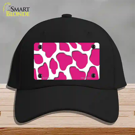 Pink White Giraffe Novelty License Plate Hat Cotton / Black