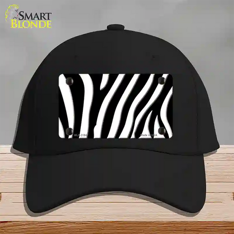 Black White Zebra Novelty License Plate Hat Cotton / Black