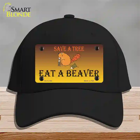 Save A Tree Eat a Beaver Novelty License Plate Hat Cotton / Black