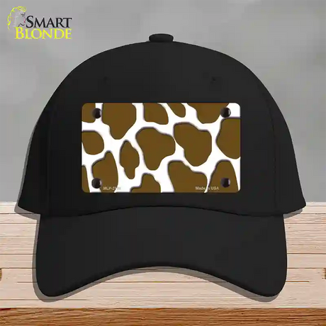 Brown White Giraffe Novelty License Plate Hat Cotton / Black