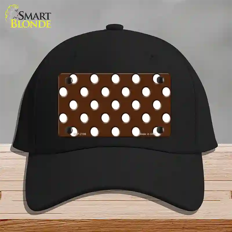 White Brown Polka DotsNovelty License Plate Hat Cotton / Black