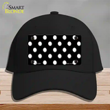 White Polka Dots Black Novelty License Plate Hat Cotton / Black