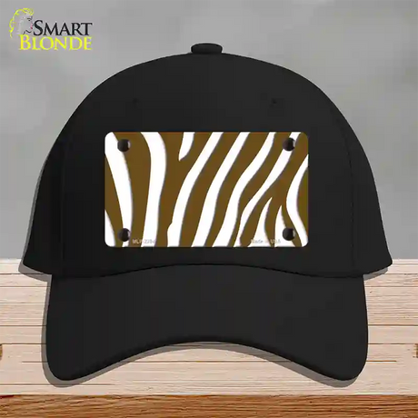 Brown White Zebra Novelty License Plate Hat Cotton / Black