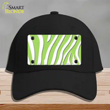 Lime Green White Zebra Novelty License Plate Hat Cotton / Black