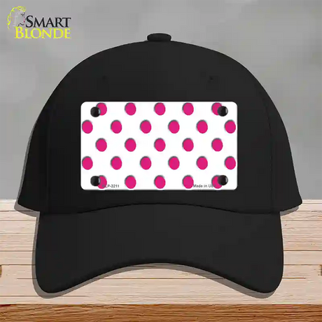 Hot Pink Polka Dots White Novelty License Plate Hat Cotton / Black