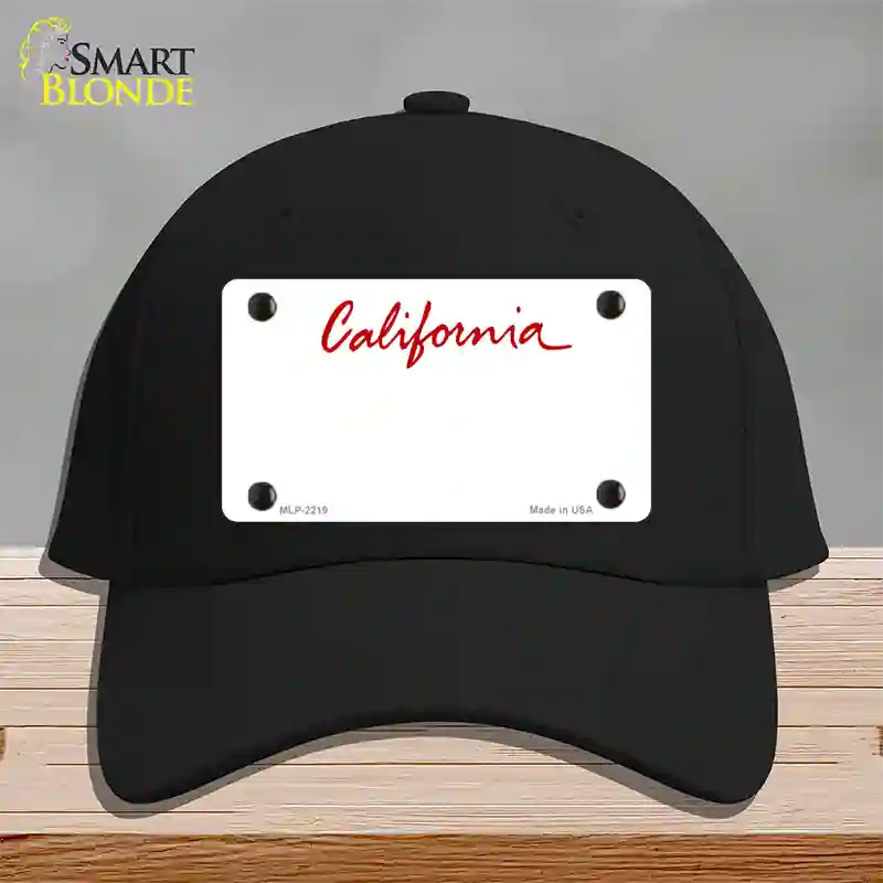 California State Blank Novelty License Plate Hat Cotton / Black