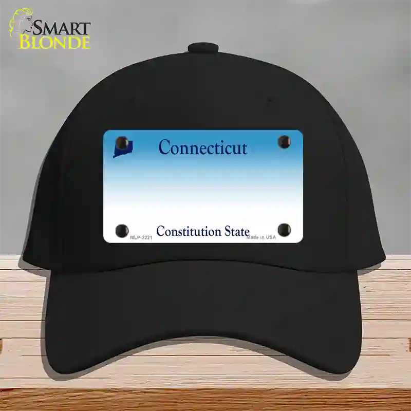 Connecticut State Blank Novelty License Plate Hat Cotton / Black