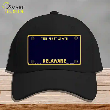 Delaware State Blank Novelty License Plate Hat Cotton / Black