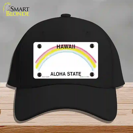 Hawaii State Blank Novelty License Plate Hat Cotton / Black