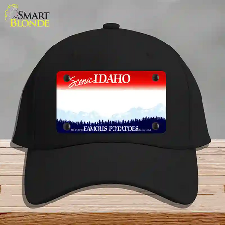 Idaho State Blank Novelty License Plate Hat Cotton / Black