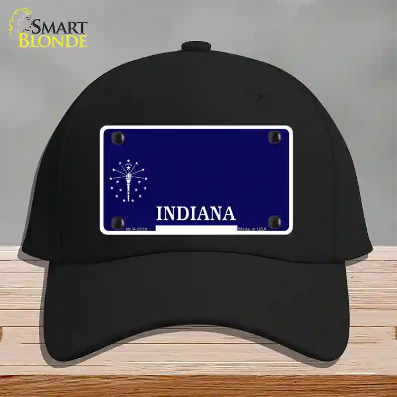 Indiana State Blank Novelty License Plate Hat Cotton / Black