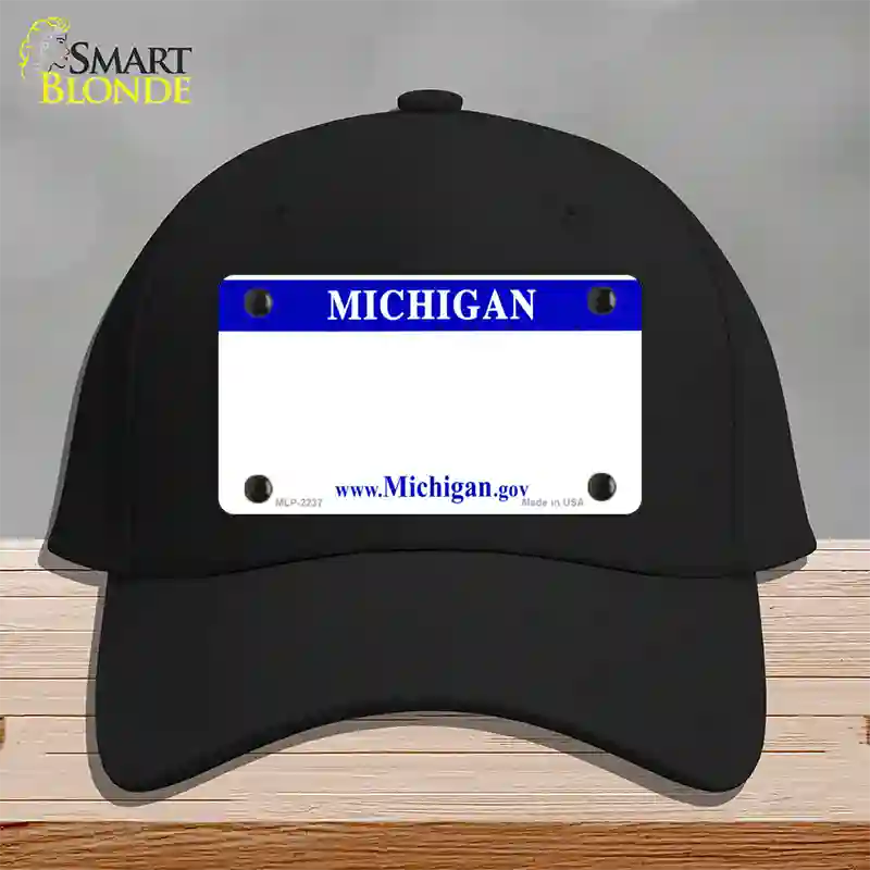 Michigan State Blank Novelty License Plate Hat Cotton / Black