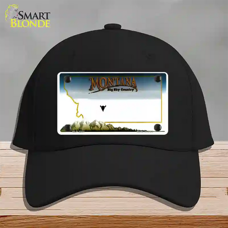 Montana State Blank Novelty License Plate Hat Cotton / Black