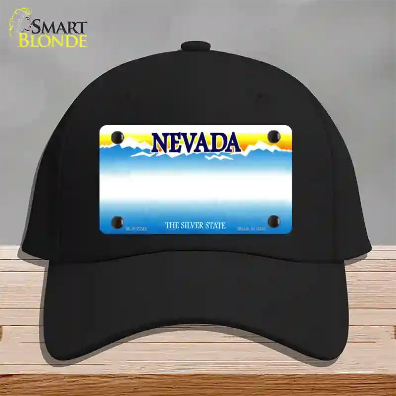 Nevada State Blank Novelty License Plate Hat Cotton / Black