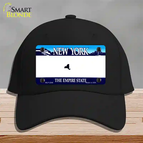 New York State State Blank Novelty License Plate Hat Cotton / Black