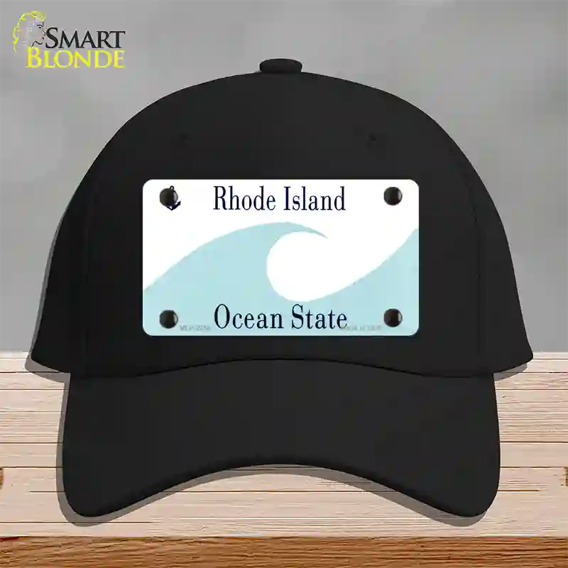 Rhode Island State Blank Novelty License Plate Hat Cotton / Black