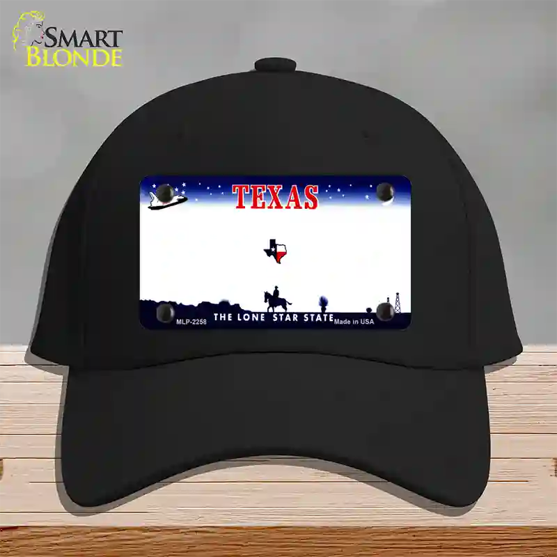 Texas State Blank Novelty License Plate Hat Cotton / Black