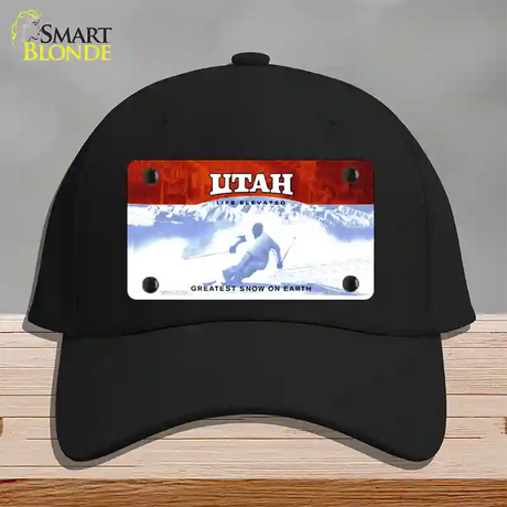 Utah State Blank Novelty License Plate Hat Cotton / Black