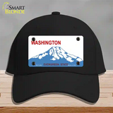 Washington State Blank Novelty License Plate Hat Cotton / Black