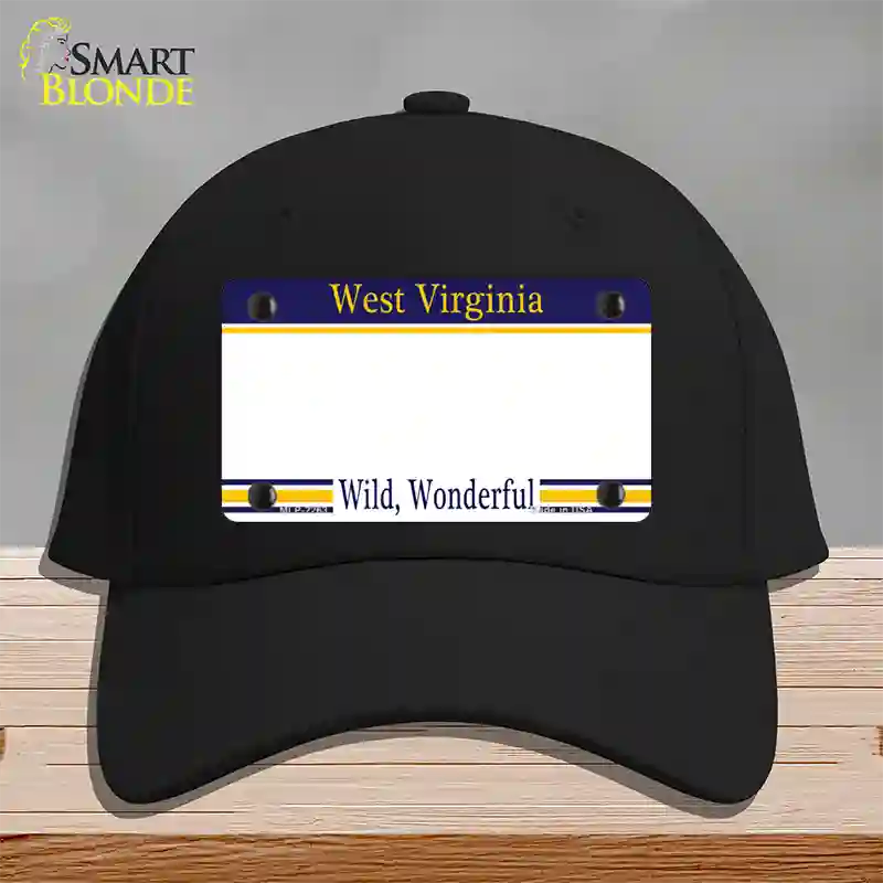 West Virginia State Blank Novelty License Plate Hat Cotton / Black