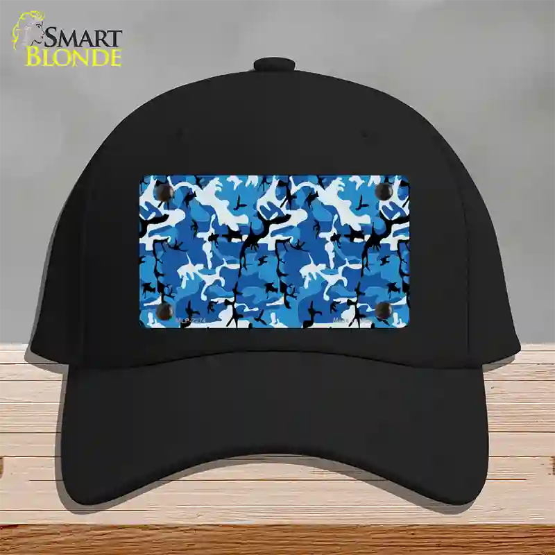 Blue Camouflage Novelty License Plate Hat Cotton / Black