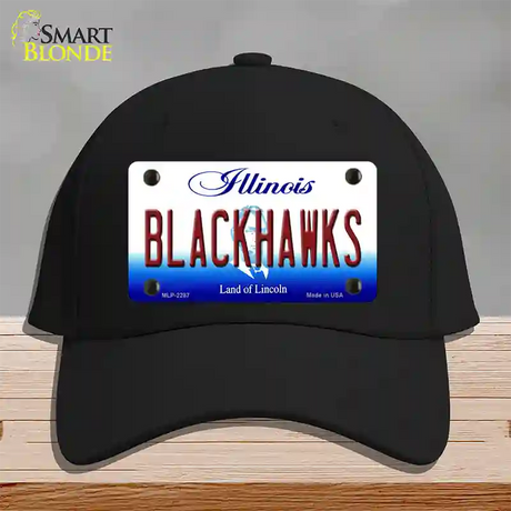 Blackhawks Illinois State Novelty License Plate Hat Cotton / Black