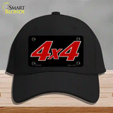 4 X 4 Black Novelty License Plate Hat Cotton / Black