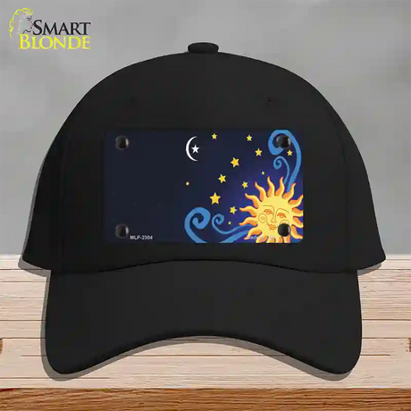 Celestial Sun Offset Novelty License Plate Hat Cotton / Black