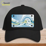 Blue Hawaii Hibiscus Novelty License Plate Hat Cotton / Black