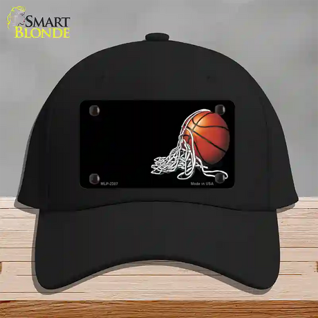 Basketball With Net Offset Novelty License Plate Hat Cotton / Black